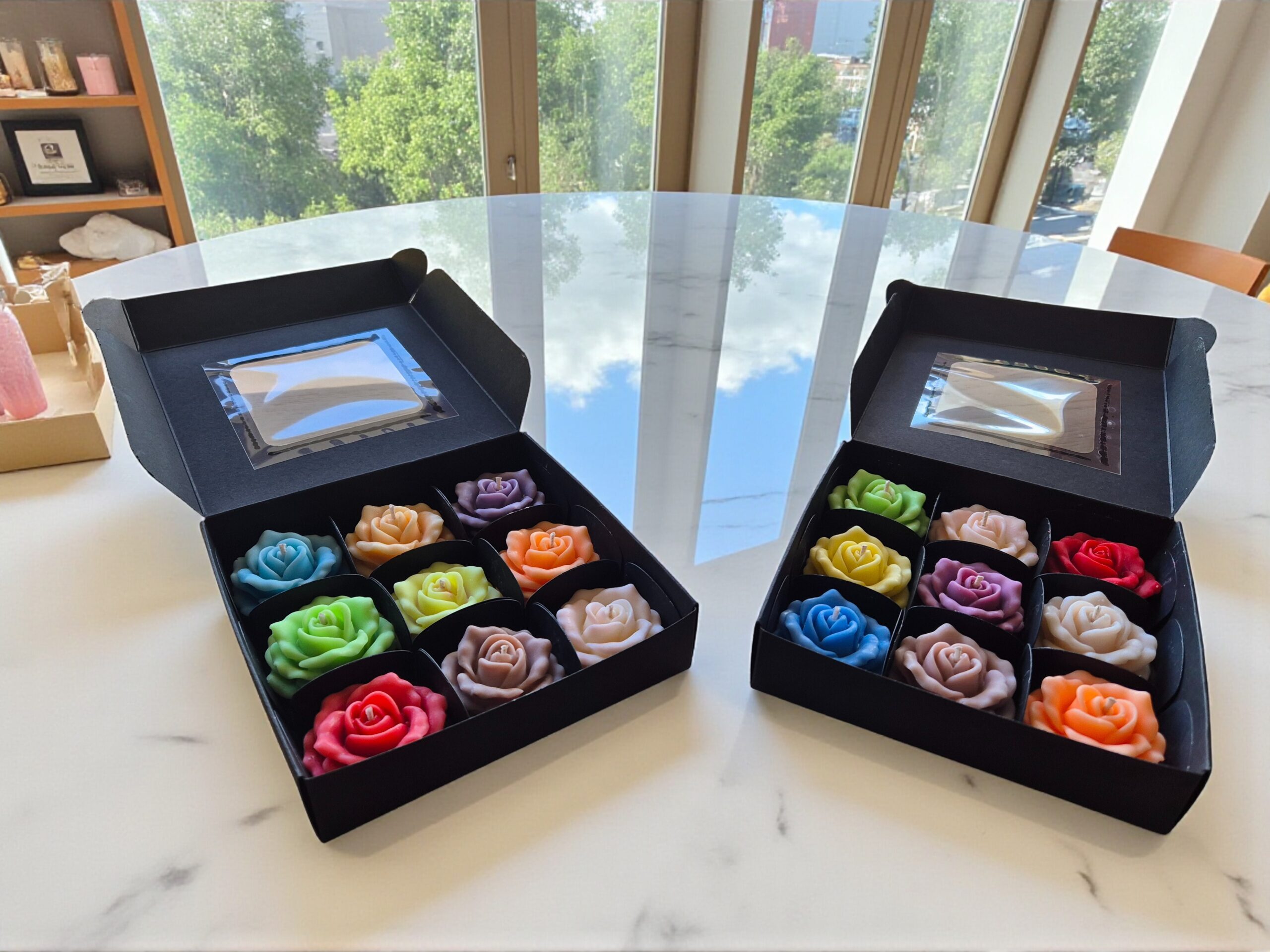 Flower candles, Scented candles, Handmade candles, Artisan candles, Luxury candles, Roses flower candles, Floral novelty candles, Candle gift box for her, Unique flower candles, Handmade candles Melbourne, Candle gift set anniversary