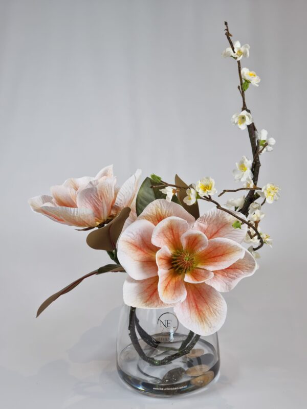 Premium quality artificial magnolia & white cherry blossoms