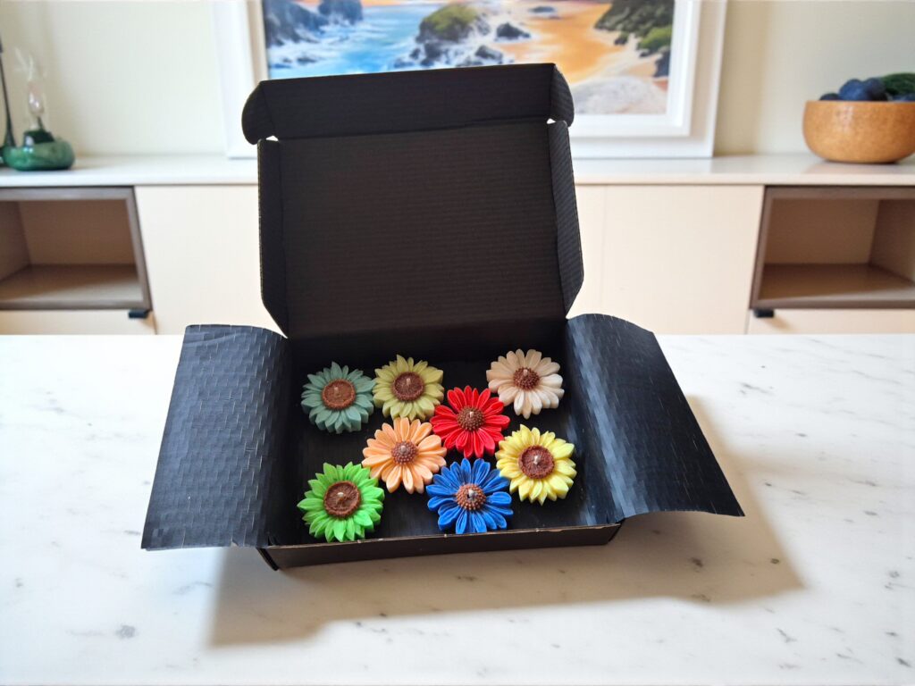 Flower candles, Scented candles, Handmade candles, Artisan candles, Luxury candles, Daisy flower candles, Floral novelty candles, Candle gift box for her, Unique flower candles, Handmade candles Melbourne, Candle gift set anniversary